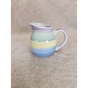 Rainbow Collection Stoneware Creamer Spring Pastels Striped